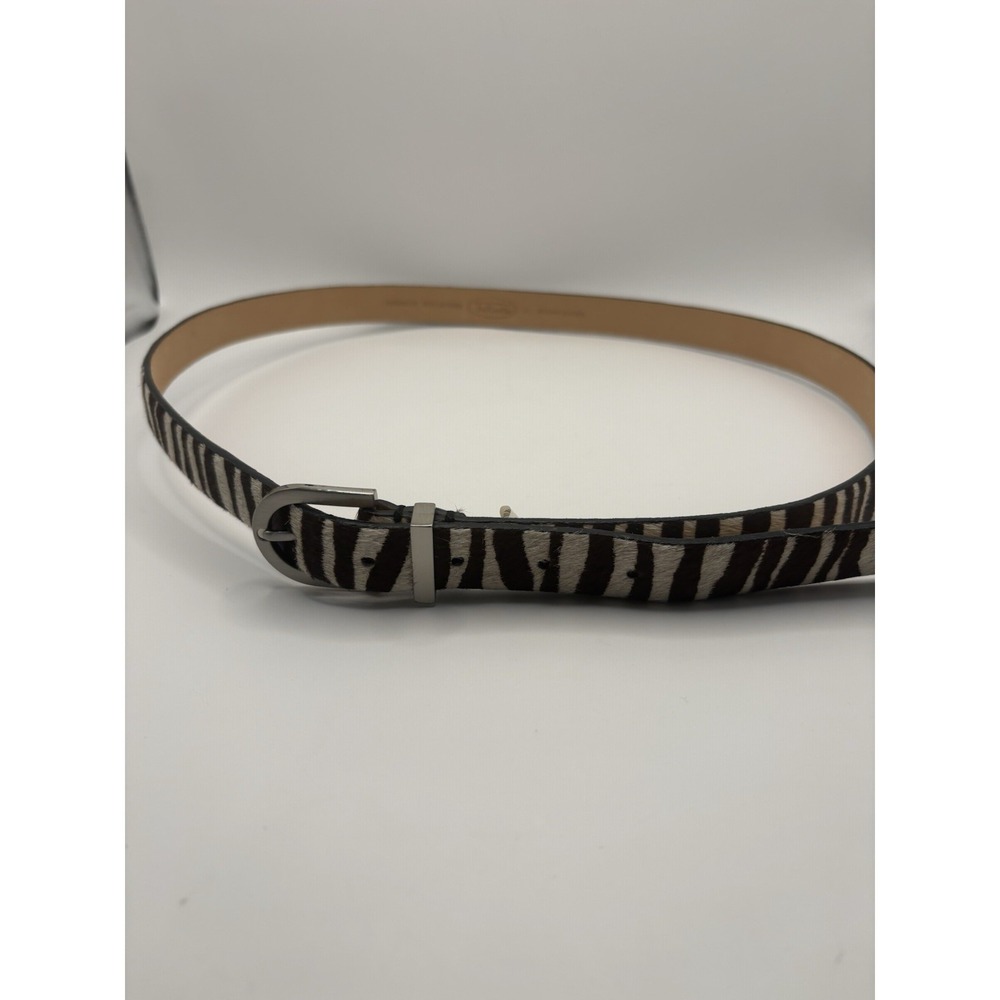 Talbots Genuine Leather Calfskin Hair Zebra Print Sz XL 1/2"Wide 42 Inch Long